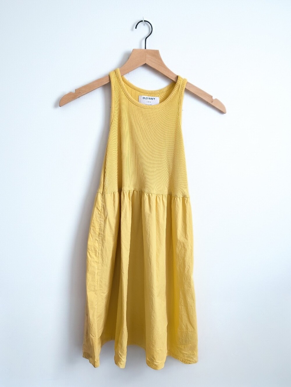 Old Navy Girls Yellow Ribbed Bottom Dress Size 10-12